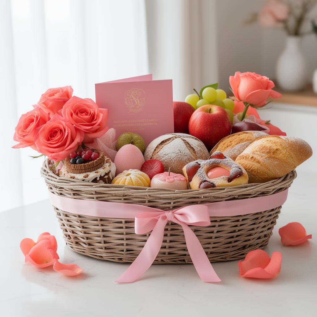 Cestas comemorativas com flores frescas